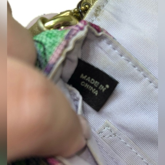 COACH Ashley Multicolor Floral Canvas Gold Leather Lg.Wristlet Wallet Clutch - Picture 6 of 13